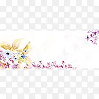 母亲节水彩花卉banner背景