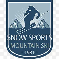 滑雪的人俱乐部标签