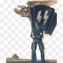 纳粹士兵旗帜与标志