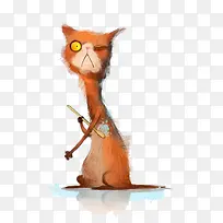 卡通洗澡小猫