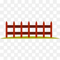 手绘红色木制栏杆图案