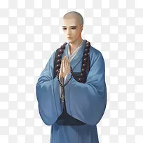 温和的和尚古风手绘