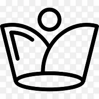 皇冠的轮廓变的圆形图标