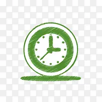 绿色拉丝PNG时钟图标
