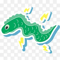 绿色卡通海鳗电鳗