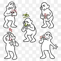 身体不适简笔画