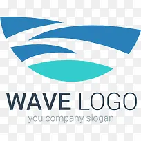 海浪曲线元素标识logo设计