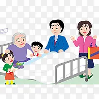 老人生病住院全家慰问