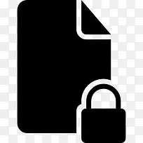 锁定文件的安全接口，黑色象征图标