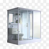 长方形带卫生间整体淋浴房
