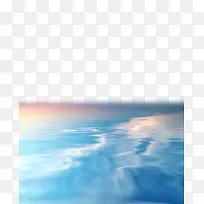 蓝天白云与水纹倒影高清摄影图