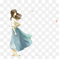 微风吹拂人物美女漫画