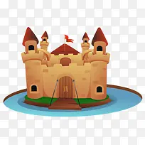 卡通手绘城堡堡垒素材