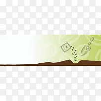 手绘园艺banner背景