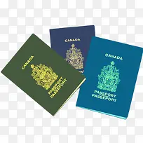 彩色加拿大护照本素材