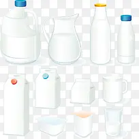 矢量手绘装牛奶的容器