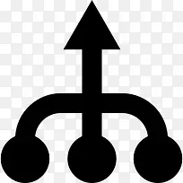 上升的箭头符号的三圈图标