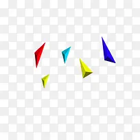 漂浮彩色三角体素材