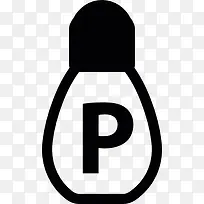 灯泡用字母P 图标