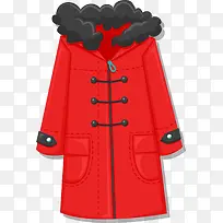冬季红色长款大衣
