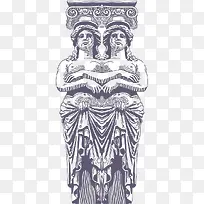 罗马柱雕像