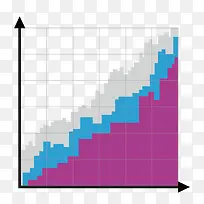 矢量折线网格统计图坐标轴