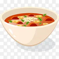 卡通美味鲜汤食物