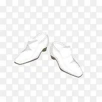 白色皮鞋卡通矢量素材