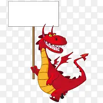 恐龙动画举着牌子矢量素材