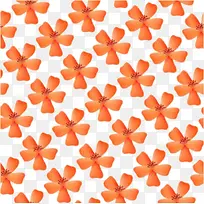 橙色五花瓣花朵免扣图案