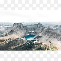 高山岩石湖泊自然