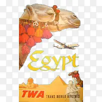 埃及风情骆驼沙漠金字塔