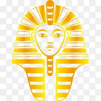 手绘金色埃及法老头像图案