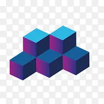 紫色方块立体排列组合
