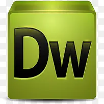 绿色DW正方形立体图标