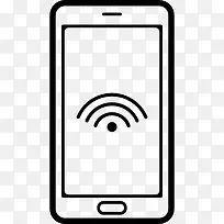 手机外形与WiFi连接登录屏幕图标