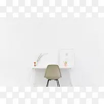 高清创意办公桌椅子白色墙面