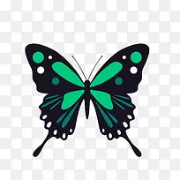 漂亮绿色蝴蝶矢量图