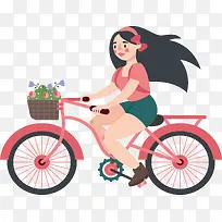 骑单车的少女