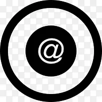电子邮件在圆形按钮图标
