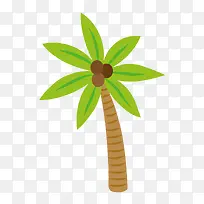 绿色卡通可爱椰子树