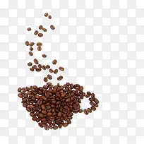 咖啡豆组成杯子