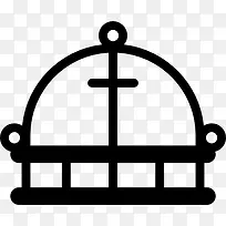 皇家树冠圆形十字符号图标