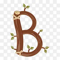 木纹字母B艺术字创意