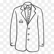 手绘简笔衣服西装