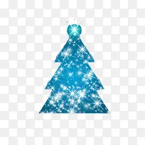 闪亮蓝色圣诞树背景矢量素材