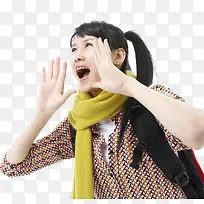 女孩呐喊的人