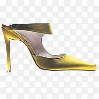 女性黄色高贵高跟鞋