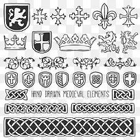 盾牌和中世纪的元素