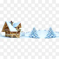 雪中的房子